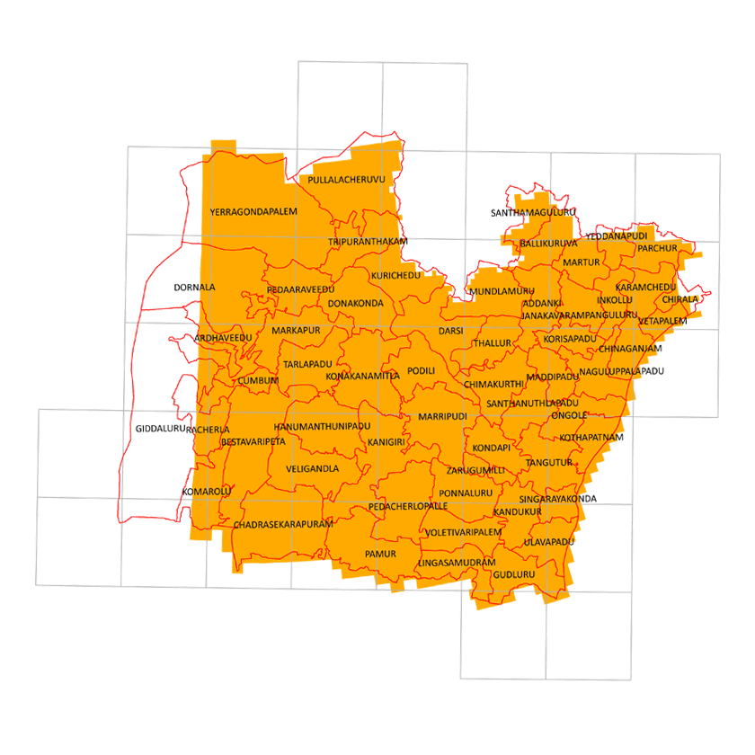 Storm surge inundation map for cyclone with wind speed 